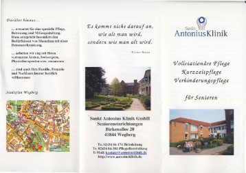 Flyer Kurzzeitpflege - Antonius Klinik Gmbh