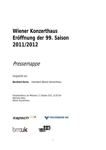 Pressemappe - Wiener Konzerthaus