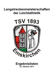 Langstreckenmeisterschaften der Leichtathletik ... - TSV Emskirchen