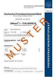 Muster-Zertifikat - Sprachenzentrum - Universität Hohenheim
