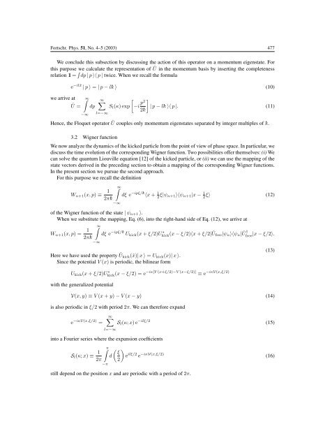 Kicked rotor in Wigner phase space - The University of Texas at Austin