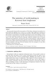 The semiotics of world-making in Korowai feast ... - Anthropology