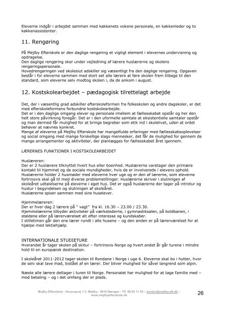 INDHOLDSPLAN MEJLBY EFTERSKOLE