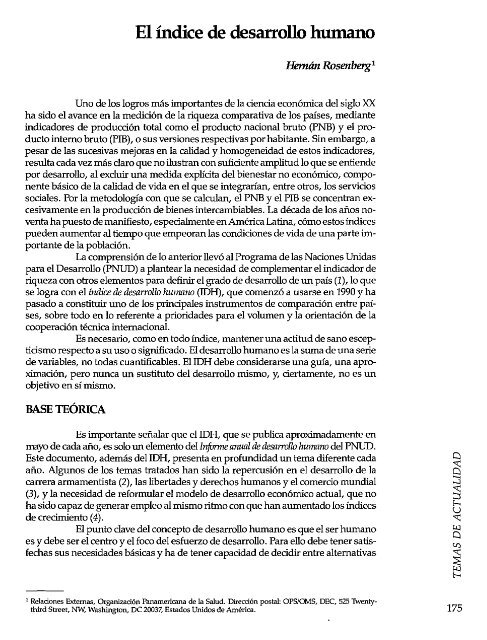 El índice de desarrollo humano - PAHO/WHO