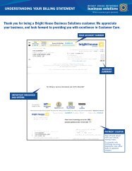 Reading Your Bill - Bright House Networks Business Solutions