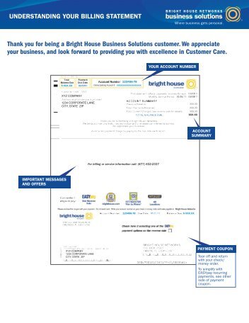 Reading Your Bill - Bright House Networks Business Solutions