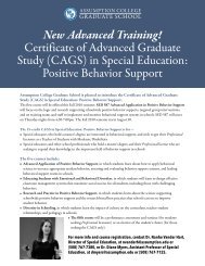 in Special Education: Positive Behavior Support - graduate studies ...