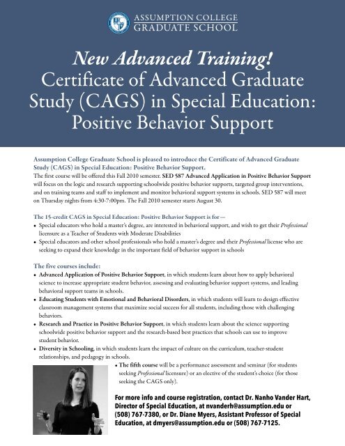 in Special Education: Positive Behavior Support - graduate studies ...