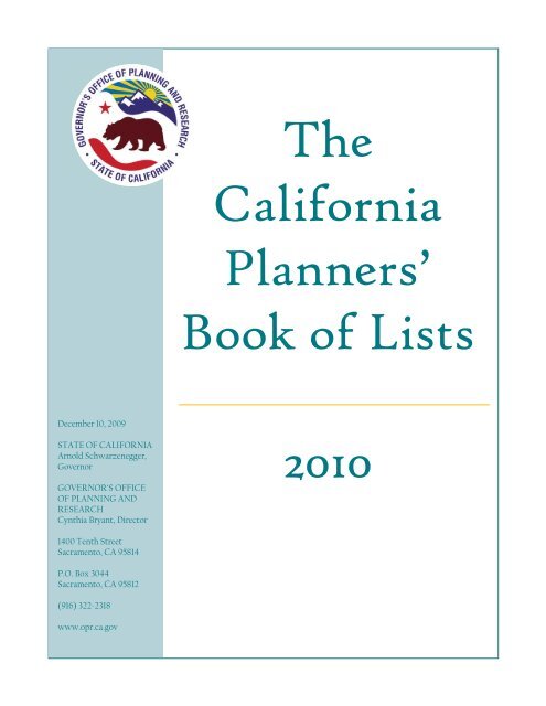 2010 - Office of Planning and Research - State of California