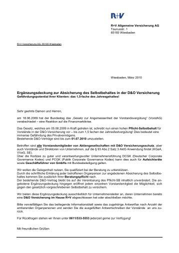 Informationsblatt zur Selbstbehalt-Ergänzungsdeckung - R+V ...