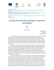 Şcoala doctorală de sociologie: o descriere sociologică - Școala ...