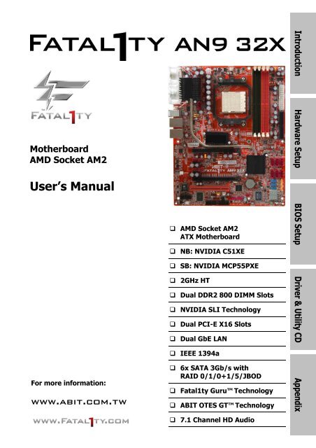 Abit Fatal1ty AN9 32X Manual - TigerDirect.com