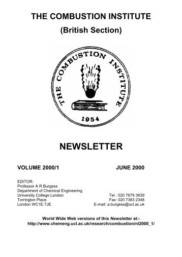 NEWSLETTER - Combustion Institute British Section