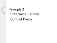 Determine Critical Control Points