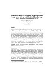 Digitization of Sound Recordings as an Example ... - Filozofski fakultet