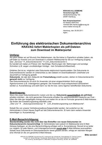 Einführung elektronisches Dokumentenarchiv - R+V Versicherung