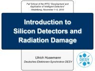 Introduction to silicon detectors and radiation ... - IRTG Heidelberg