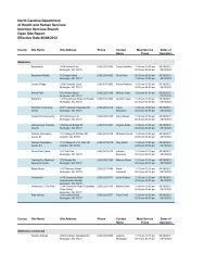 North Carolina Department of Health and Human Services Nutrition ...