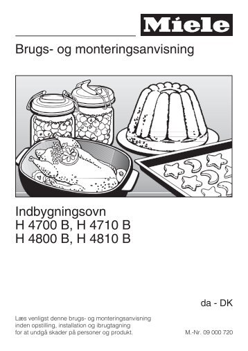 Brugs- og monteringsanvisning Indbygningsovn H 4700 ... - Elhvis.dk