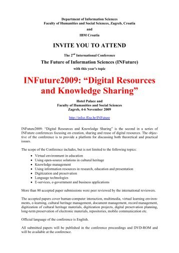 INFuture2009: ?Digital Resources and Knowledge Sharing?