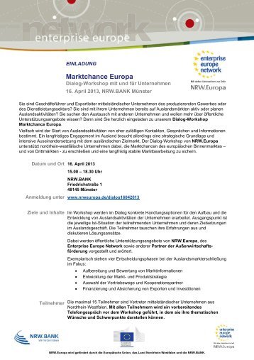 Programm des Workshops - NRW.Europa
