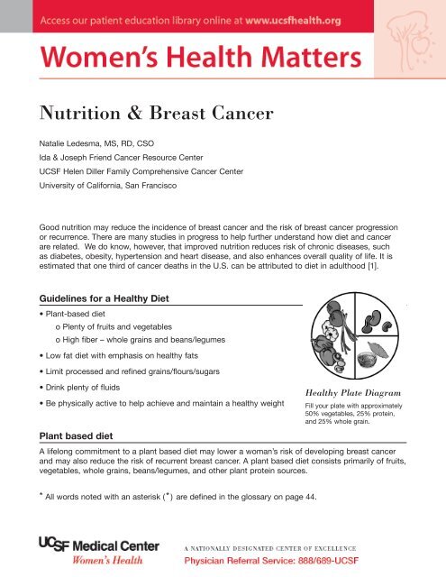 Nutrition & Breast Cancer - UCSF Helen Diller Family 