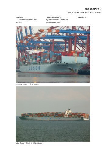 COSCO NAPOLI - Cargo Vessels International