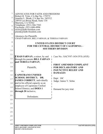 Plaintiff's amended complaint - National Center for Science Education