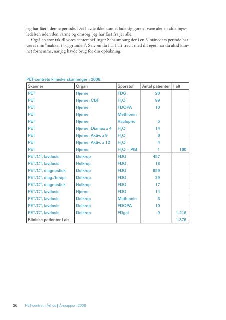 PET-CENTRETS ÅRSRAPPORT 2008 - Aarhus Universitetshospital