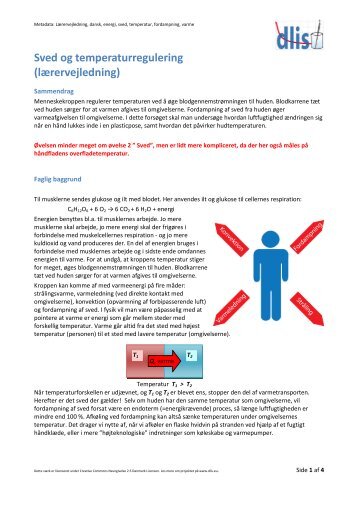 Sved og temperaturregulering (lærervejledning) - DLIS