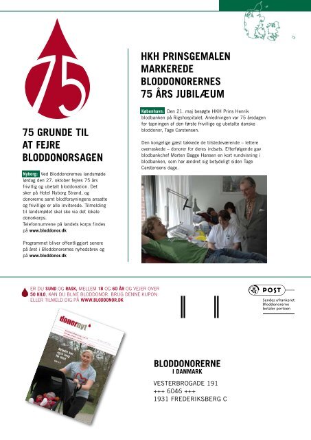 Donor Nyt - Nr. 85 - Bloddonorerne i Danmark