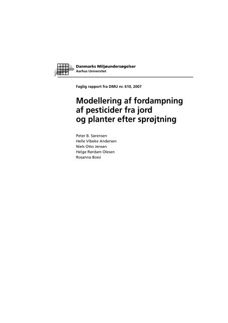 Modellering af fordampning af pesticider fra jord og planter efter ...