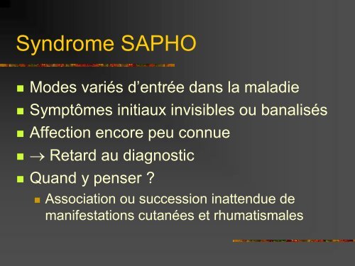 Syndrome SAPHO