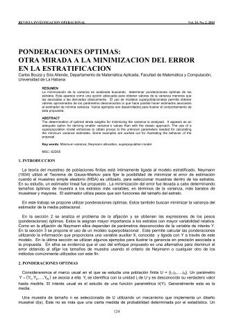 ponderaciones optimas - revista investigación operacional