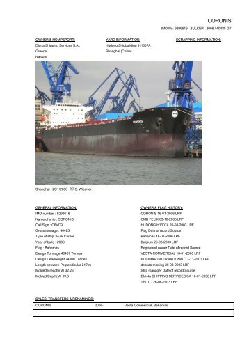 CORONIS - Cargo Vessels International