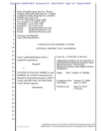 (State Bar No. 78638) EARLE MILLER (State B - The DADT Digital ...