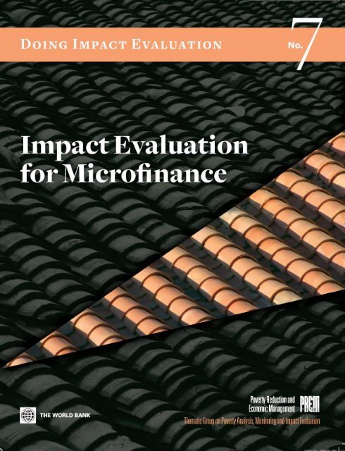 Impact Evaluation for Microfinance: Review of Methodological Issues