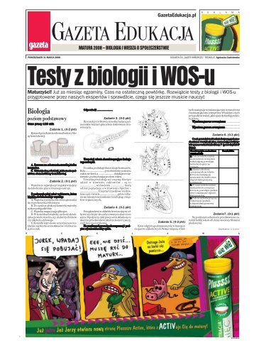 Testy z biologii i WOS-u - Gazeta.pl