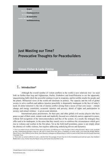 Just Wasting our Time? Provocative Thoughts for Peacebuilders