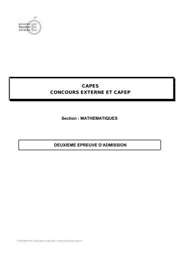 CAPES CONCOURS EXTERNE ET CAFEP - Ministère de l ...