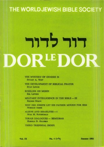 The Development of Biblical Prayer - Jewish Bible Quarterly
