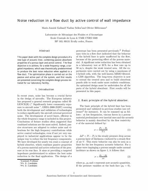 Noise reduction in a flow duct by active control of wall impedance