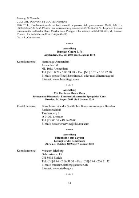 mitteilungen der residenzen - Residenzen-Kommission - GWDG