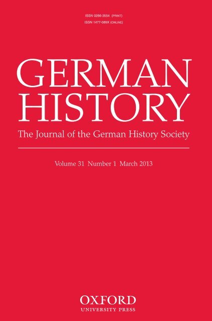 The Journal of the German History Society - German History - Oxford ...