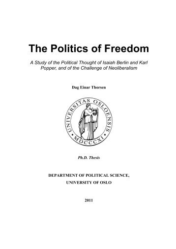 Dag Einar Thorsen on Berlin, Popper and Neoliberalism - The Isaiah ...