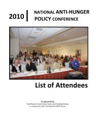 2010| List of Attendees - Food Research and Action Center