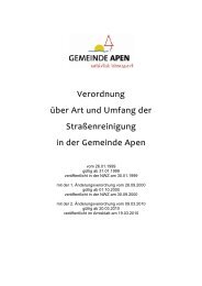 Verordnung über Art und Umfang der ... - Gemeinde Apen