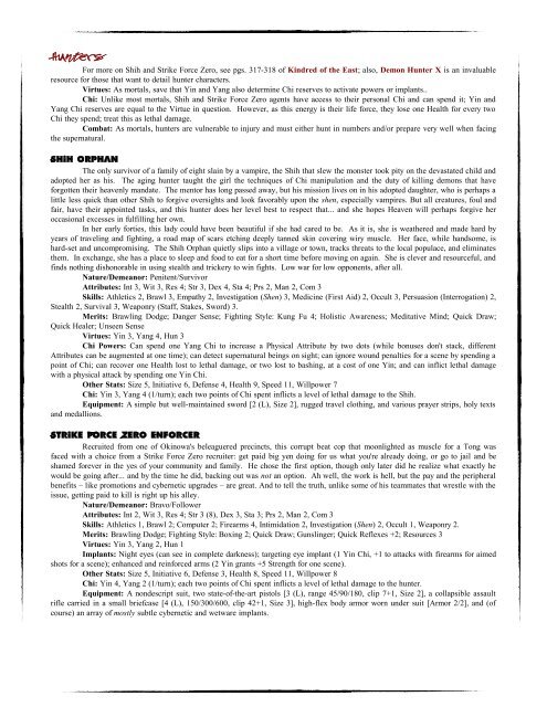 Vampire: the Middle Kingdom - MrGone's Character Sheets