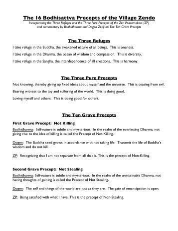 The Ten Grave Precepts - The Village Zendo
