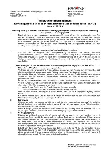 Verbraucherinformationen - R+V Versicherung